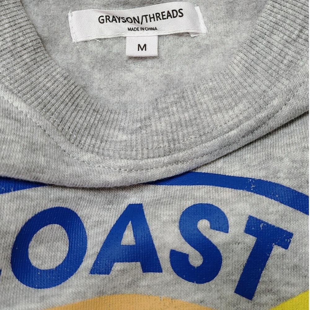 Grayson Threads Gray Multi Graphic West Coast Surf Team Sweatshirt NWOT - Picture 9 of 10